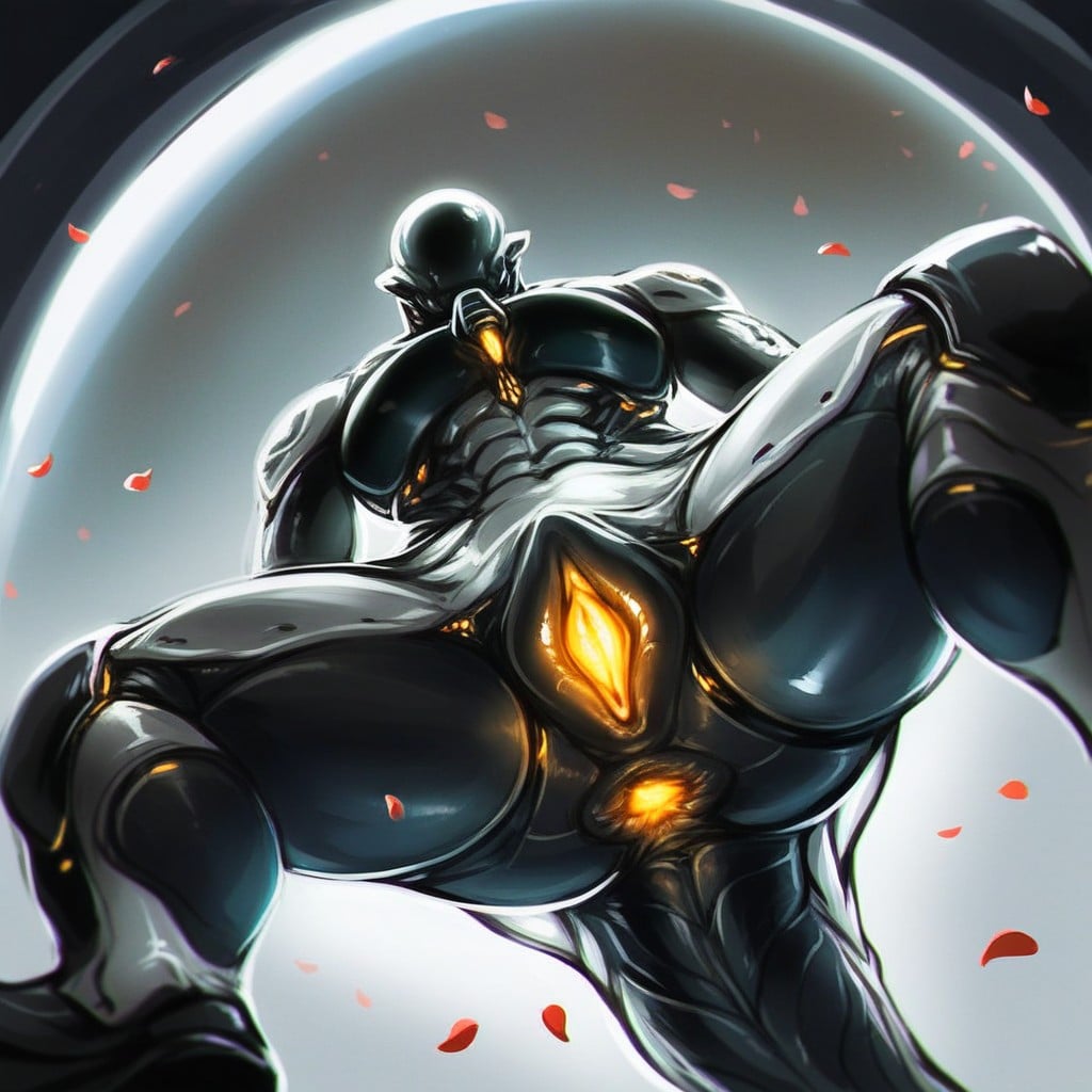 Jagged Labia Petals, Looking At Viewer, Mostly Black Furry AI Porn
