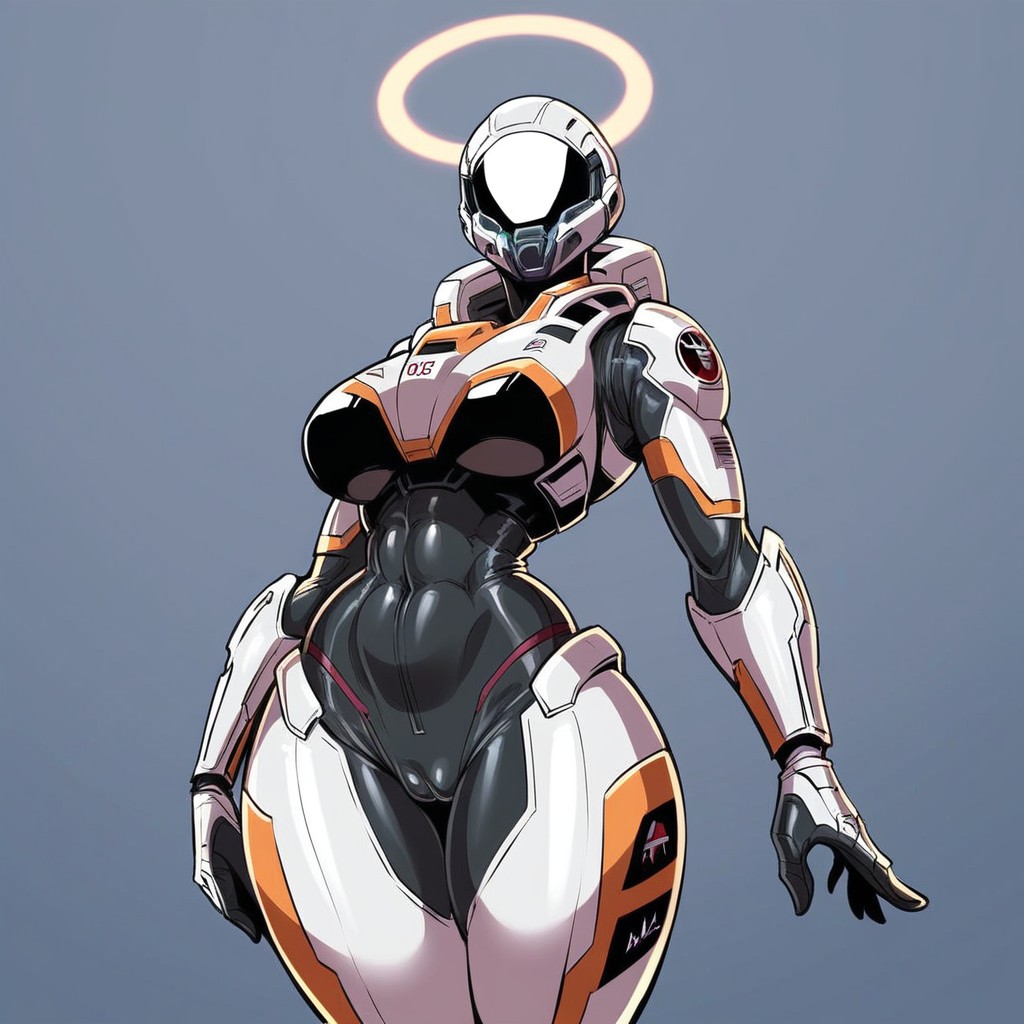 Space Soldier Helmet, Black Skinsuit, Armor Furry AI Porn