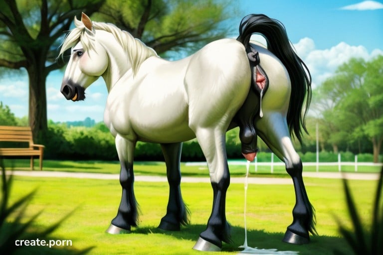 Horsequadruped Horse Pussy, Looking At Viewer, Cumshot Furry AI Porn