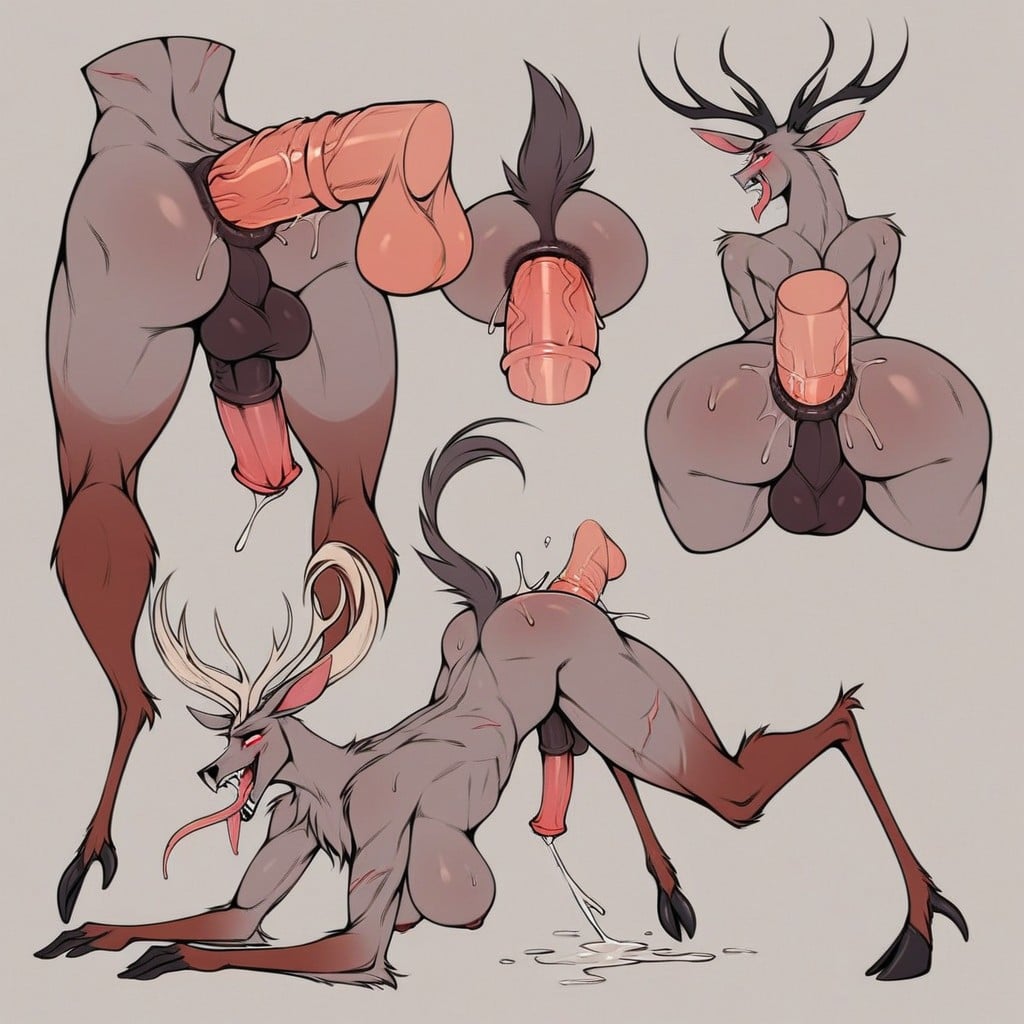 Toned Body, Anthro, Thick Tongue Furry AI Porn