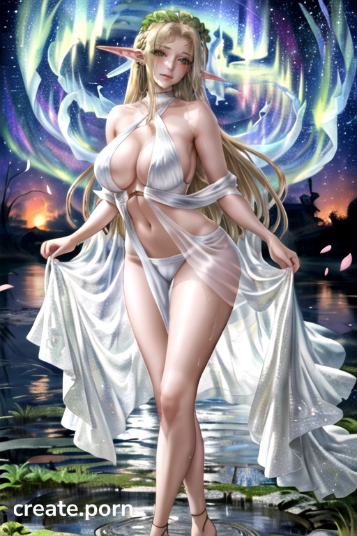 Black Starry Skies, Standing In A Lake, Celestine Lucullus (legends Of The Multiverse)Porno AI Hentai