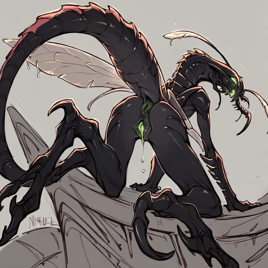 Massive Bee Abdomen, Alien Asshole, Alien Pussy Furry AI Porn