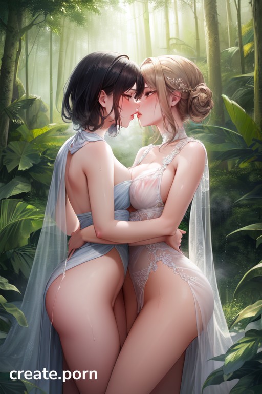 Wedding Dress, Girls Kissing, Bottom Up (upskirt) Furry AI Porn