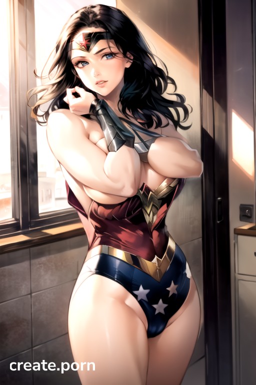 No Panties, Wonder Woman (dc), Sujetador De CodoPorno AI Hentai