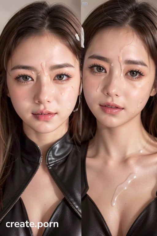 Split Screen, Cum Shot, 2 People Asian AI Porn