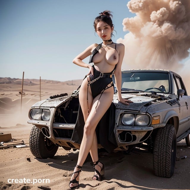 Nipples Exposed, Having Pink Lipstick, Korean Race AI Porn