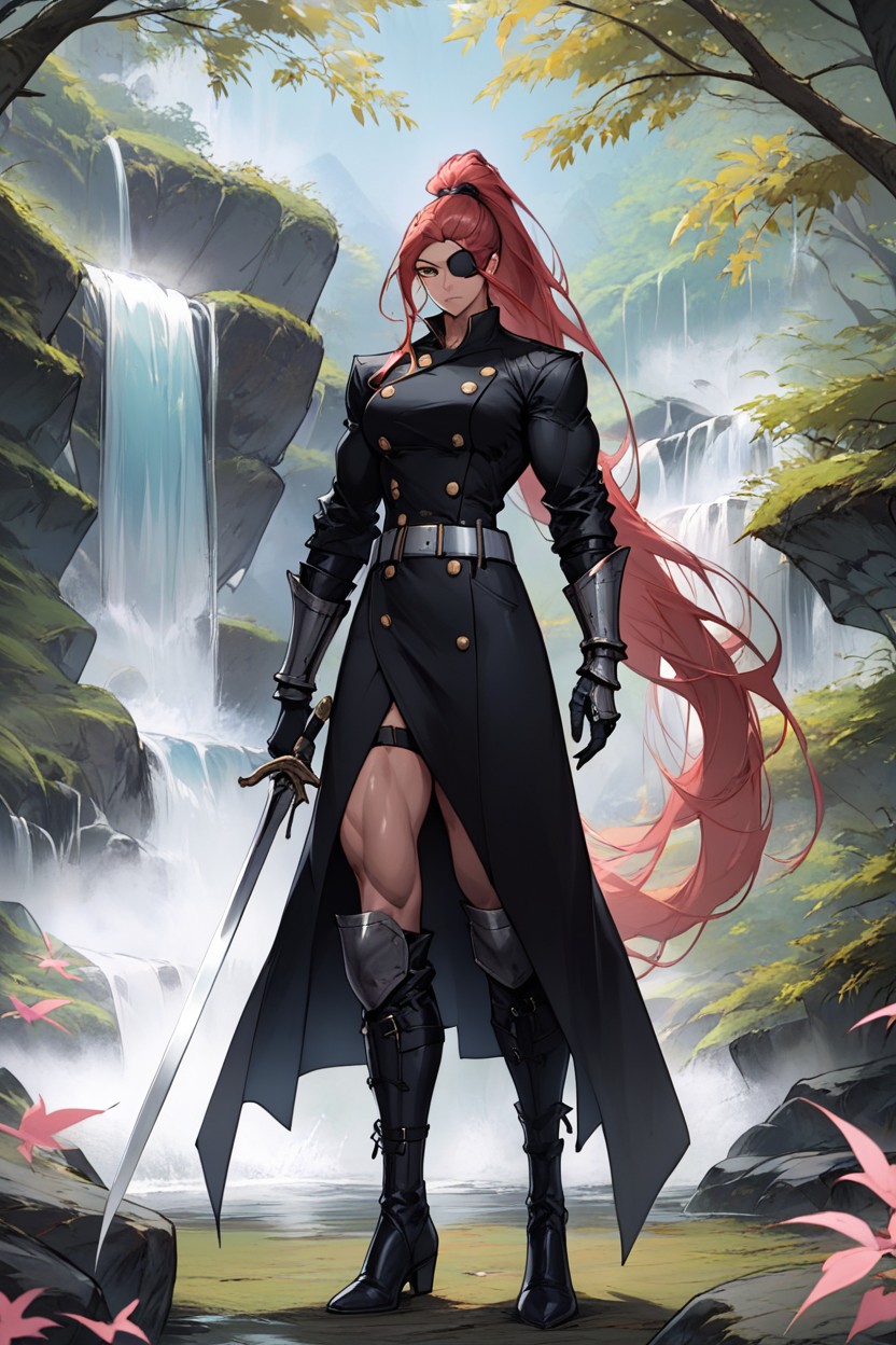 Grinning, Character Spread Of A Woman, Fully Clothed Hentai AI Porn