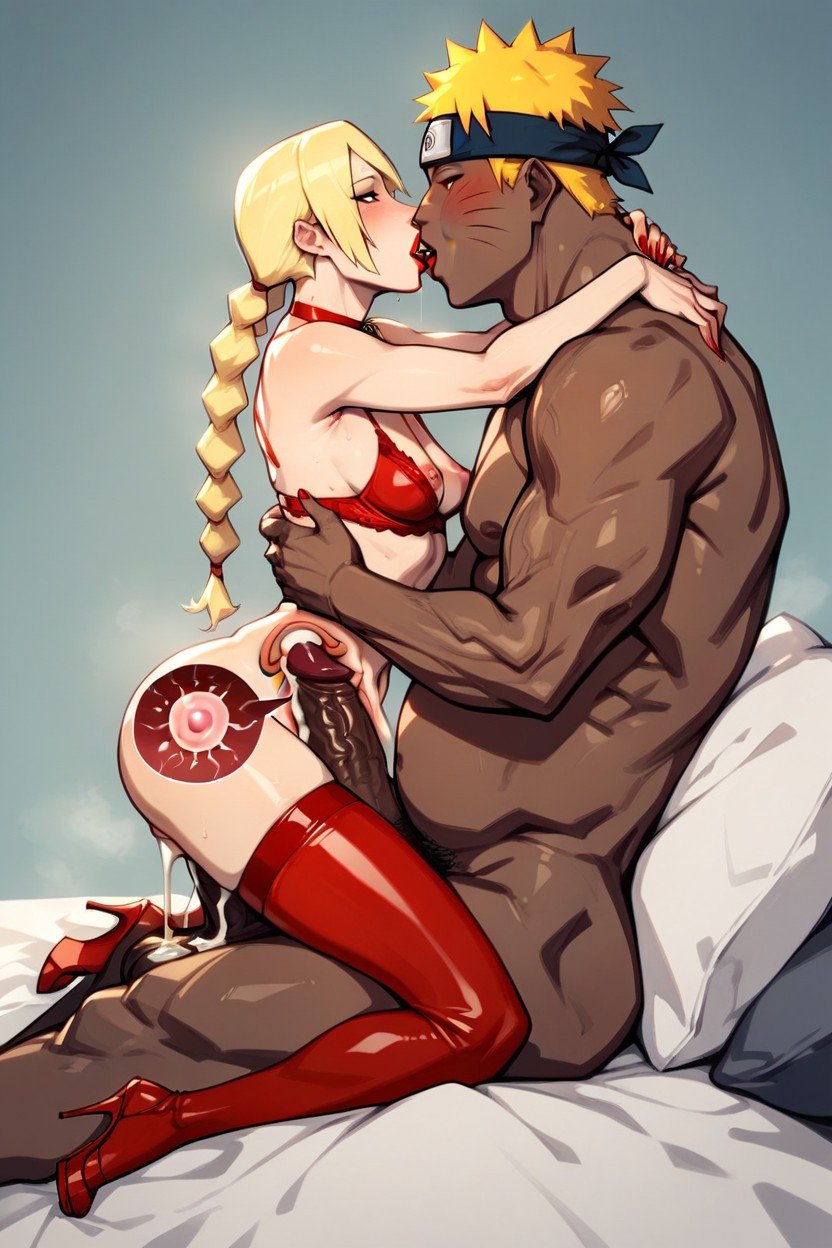 Skinny, Female Naruto Uzumakinaruto Shippuden, Red Latex Lingerie AI Porn