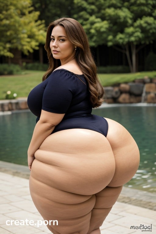 Hips Wider Than Shoulders, Extremely Wide Hips, Saddlebag Hips AI Porn