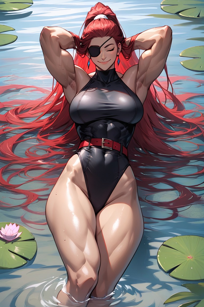 Closed Eyes, Muscular, Medium Sized Butt Hentai AI Porn