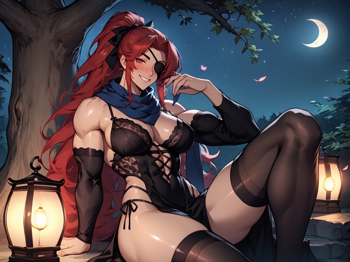Big Butt, Night, Lanterns AI Porn