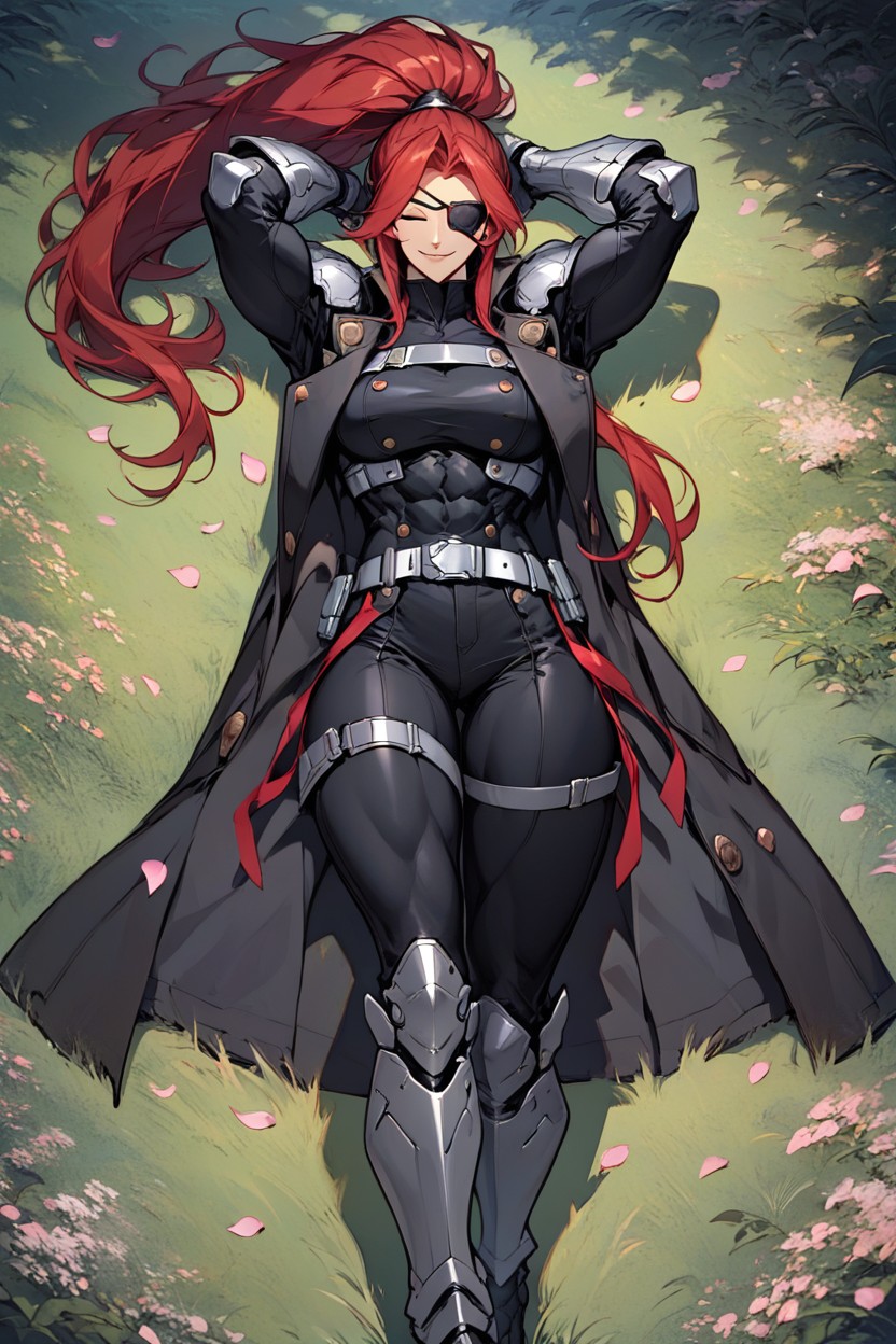 Character Spread Of A Woman, Black Pants, Muscular AI Porn