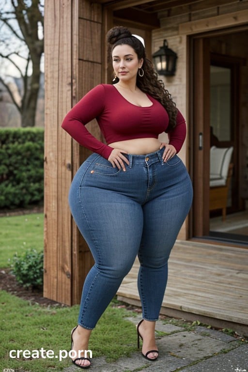 Childbearing Hips, Thick, Wide Saddlebag Hips AI Porn