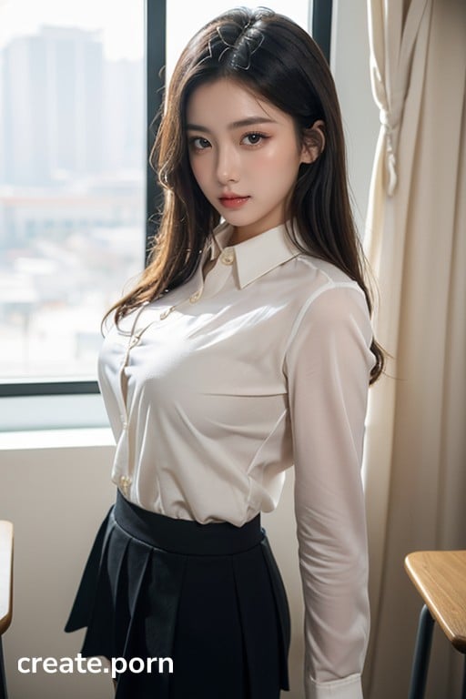 Big Breast But Slim, Excité, Offering A Hug Porno IA Asiatique