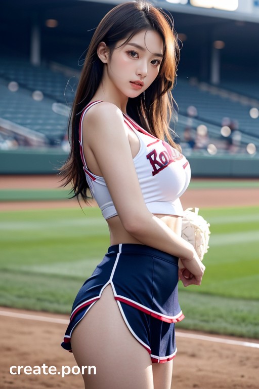 Baseball Cheerleader - Cheerleader, Korean, Baseball Stadium AI Porn