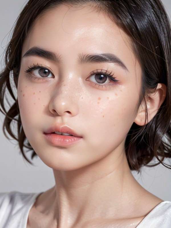 Detailed Pale Skin, Thin Eyebrows, Japanese AI Porn