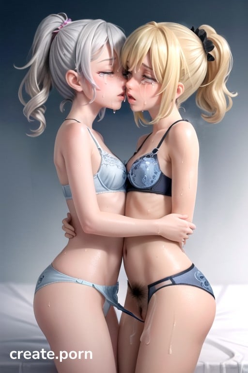 Small Breast, Wet Panties, Lingerie AI Porn