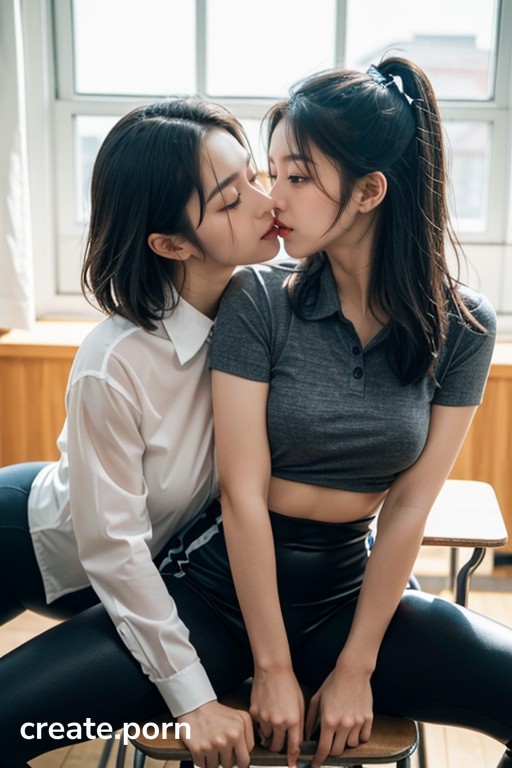 한국인, 파란색, 오피스 셔츠AI 포르노