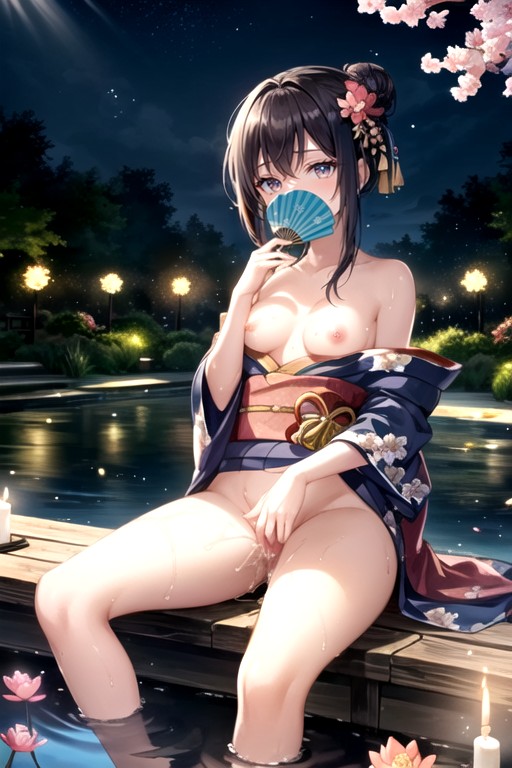 The Air Smells Fresh From Cherry Blossoms, Dimly Lit, Full Detail AI Porn