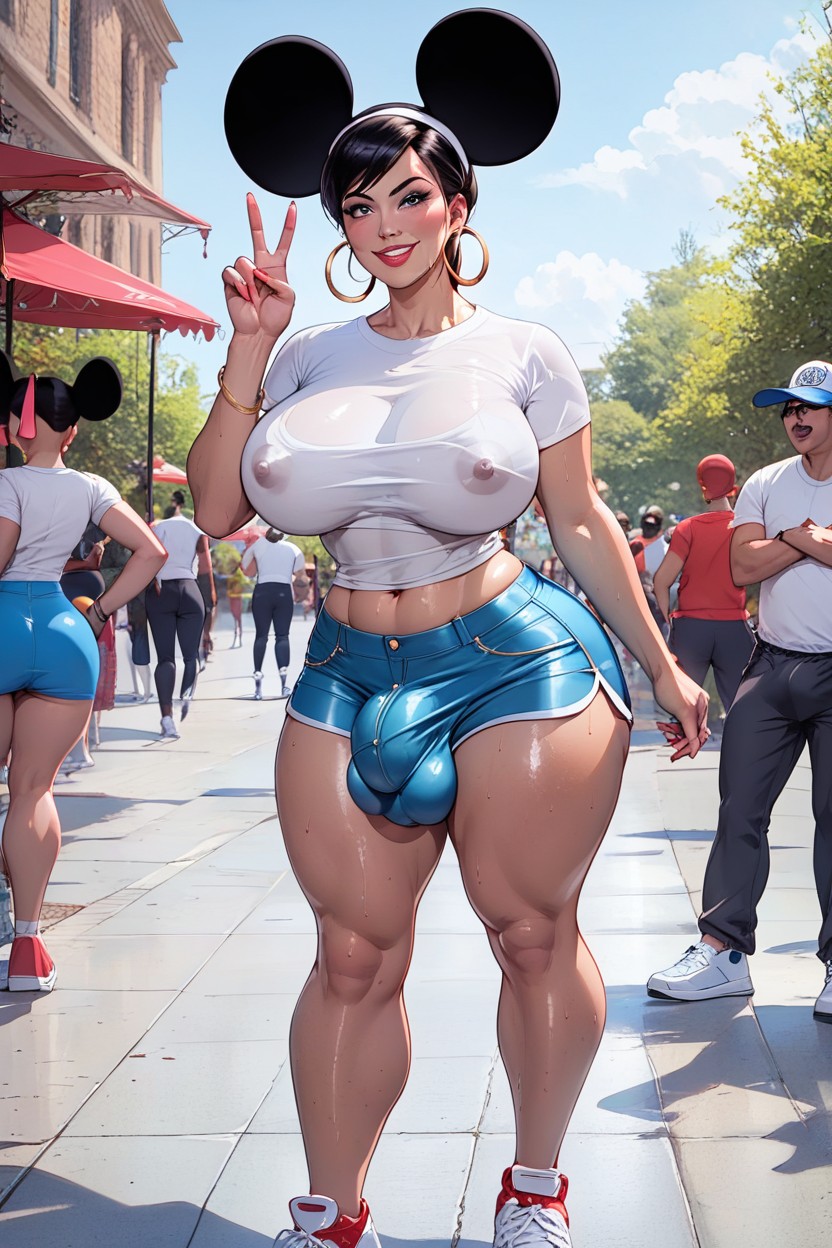 Short Shorts With Bulge, 1 Person, Highly Detailed Faces AI Porn