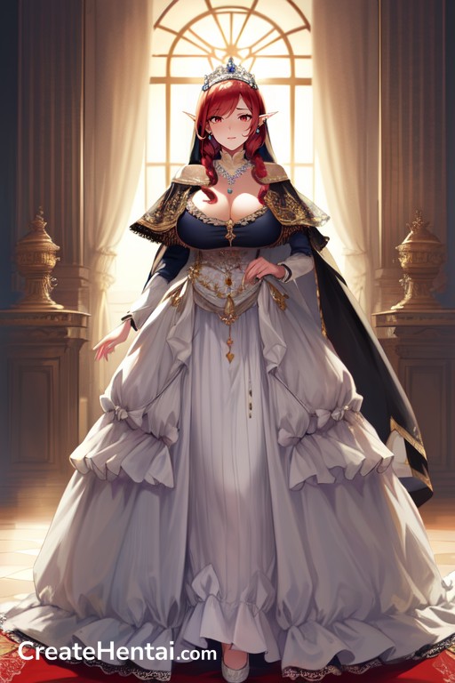Cape, Smooth Surface Dress, Wedding Dress Hentai AI Porn