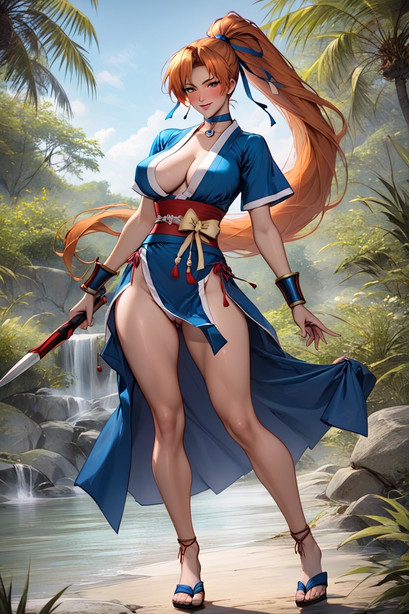 Camel Toe, Thigh-high Tabi, Sandals With Shinguards Furry AI Porn