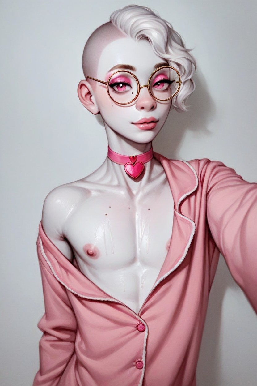 Male, Feminine Face, Mouth Closed Shemale AI Porn
