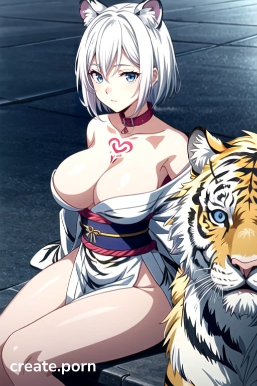 Short Hair, Beautiful Anime Girl, Bare Thighs AI Porn