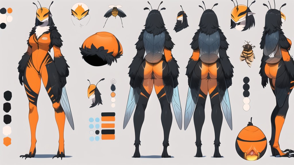 Presenting Abdomen, 20s, Perfect Body Insect Alien Girl Furry AI Porn