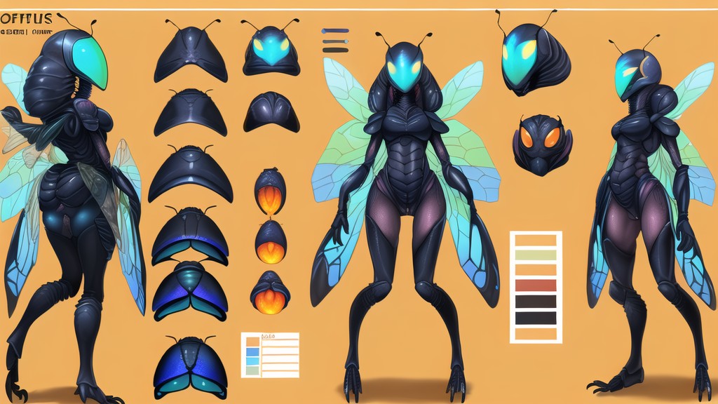 Talons&bumps Inside Pussy, Prying Mantis Body, Ref Sheet Furry AI Porn