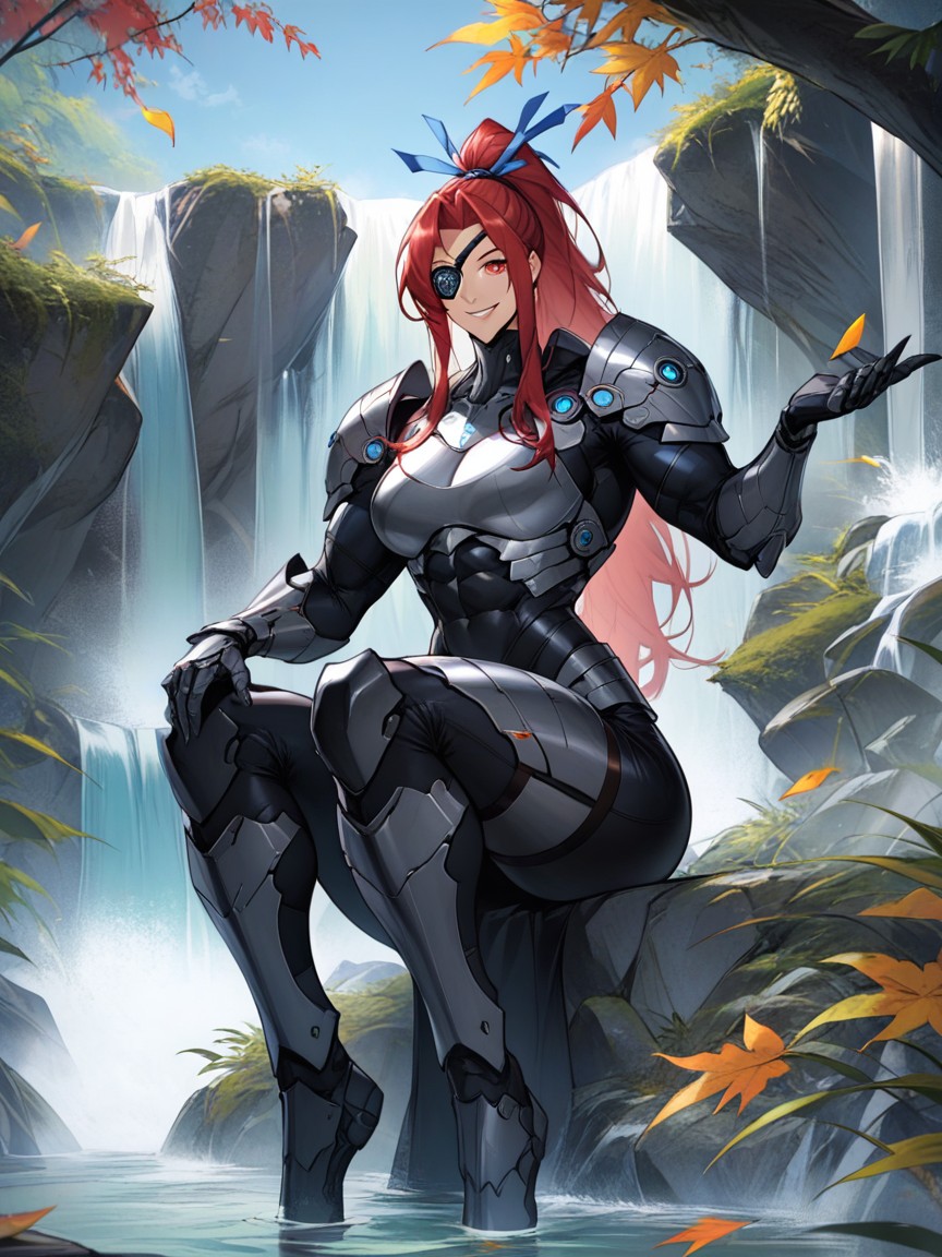 Naked, Armor, Futuristic Black Armor Hentai AI Porn