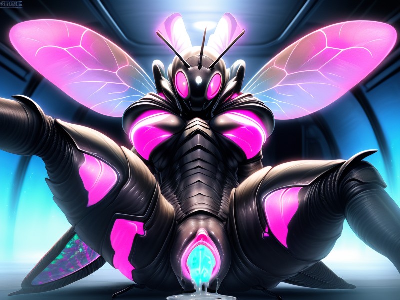 Ant Abdomen, Jet Black Chitionus Skin, Best Quality Furry AI Porn