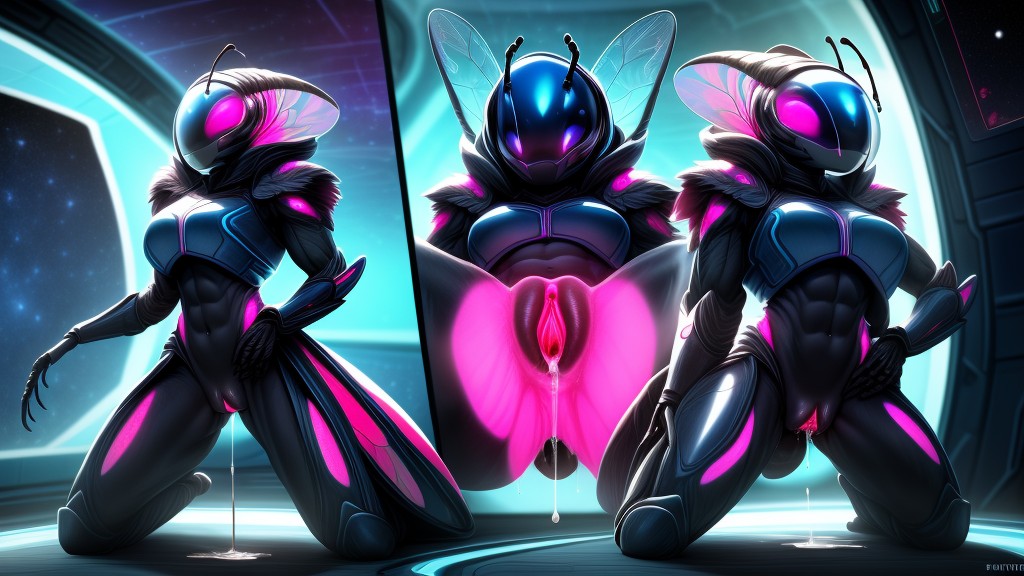 Orfice At The End Of Abdomen&large Orifice, Black Body, Alien Jagged Pussy Furry AI Porn