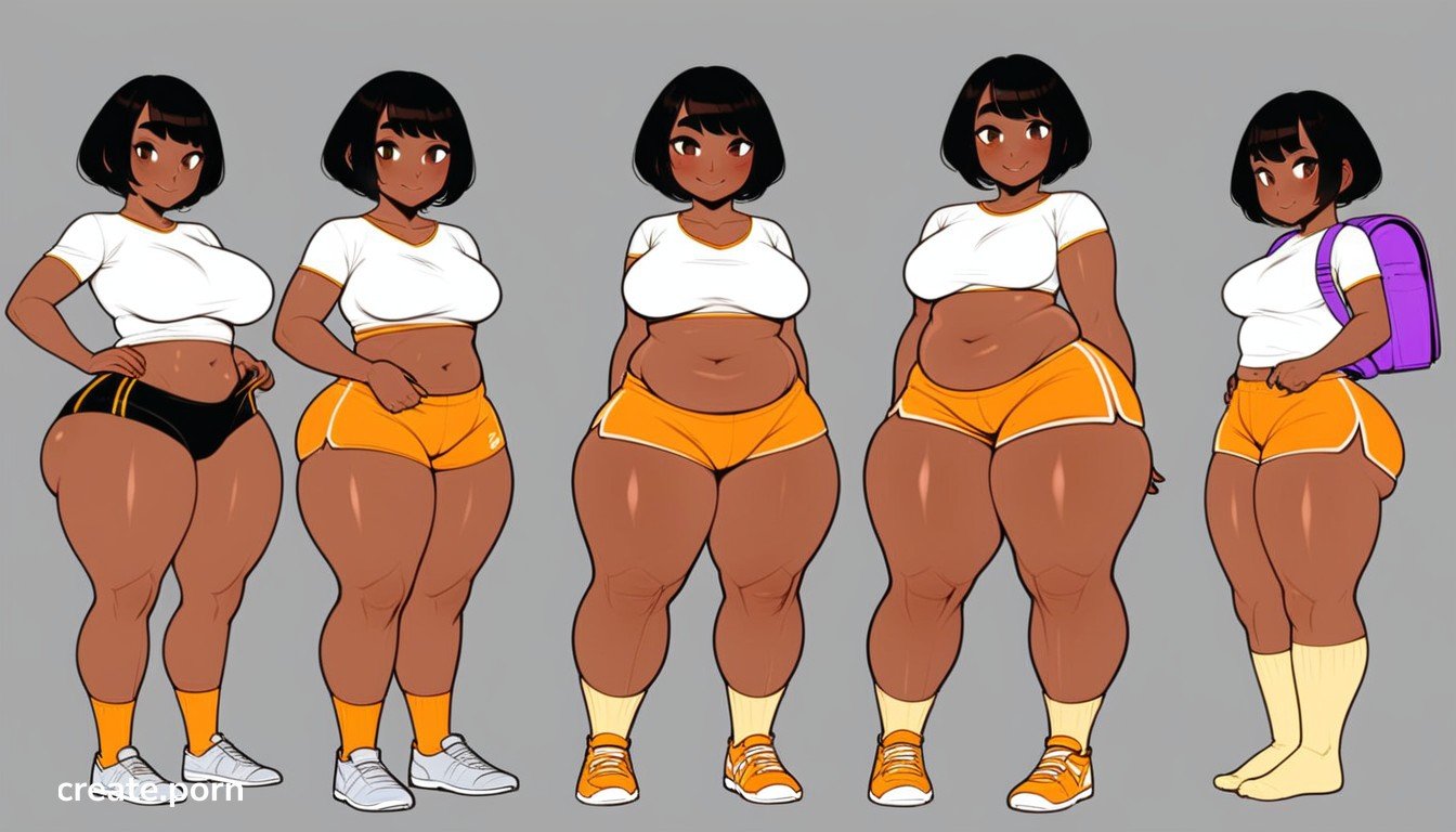 Dora, Dark Brown Skin, Full Body AI Porn