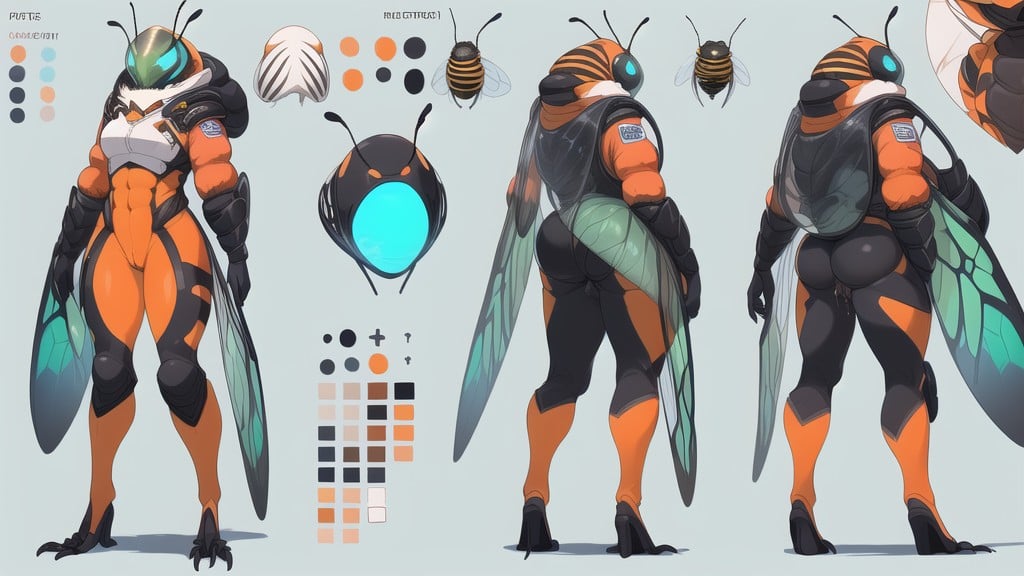 Insectoid Head, Armor, Best Quality Furry AI Porn