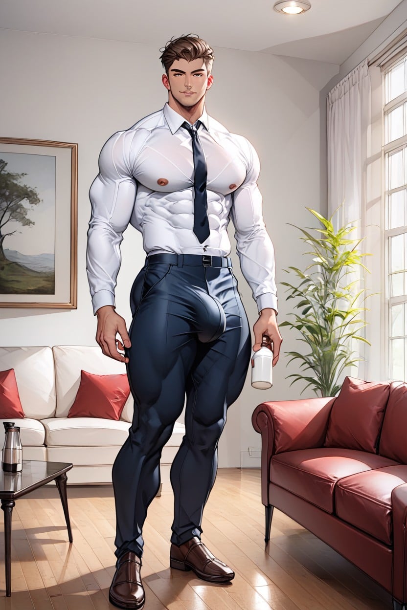 Handsome Gorgeous Sexy Athletic Man, Southern European, Front View AI Gay Porn