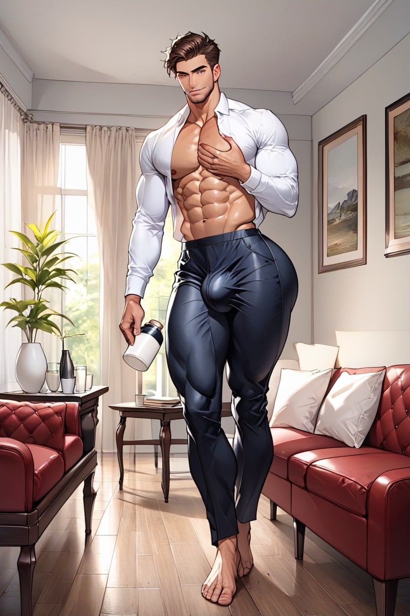 Extremely Large Ass, Tits, Medium Length AI Gay Porn