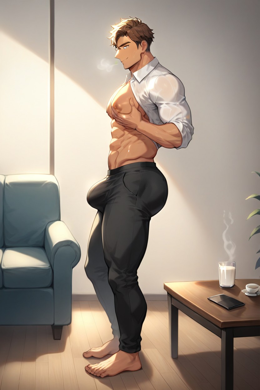 Detailed Face, Office Shirt, Grinning AI Gay Porn