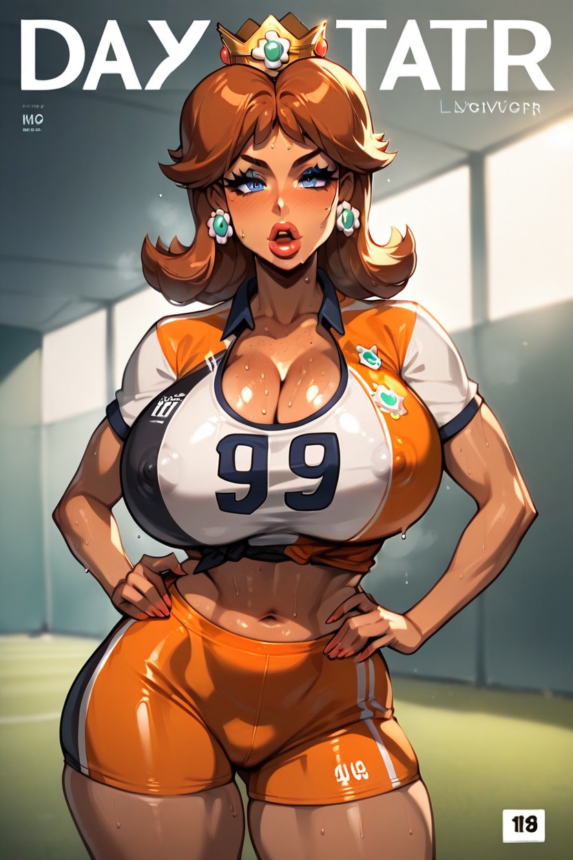 Duckface, Spandex Shorts, Princess Daisy Hentai AI Porn