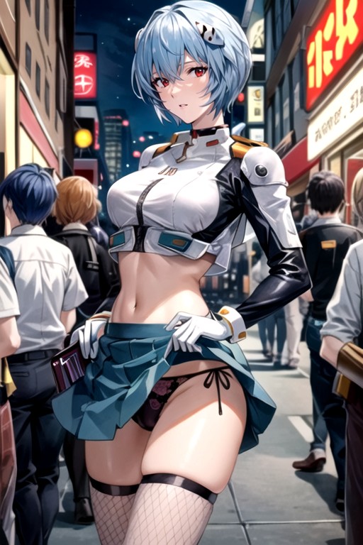 Crop Top, Ayanami Rey, Front View Furry AI Porn