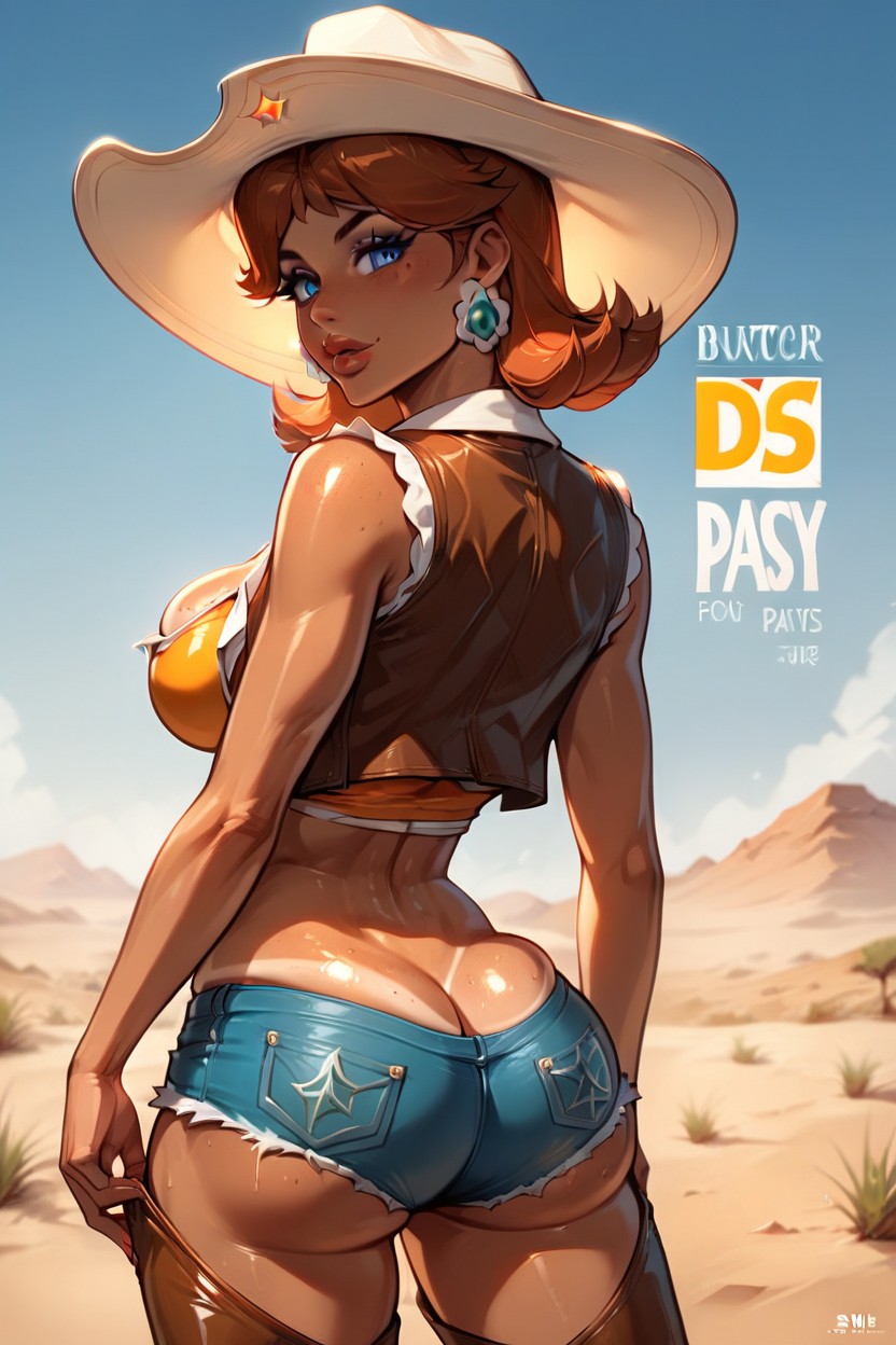 Tight Outfit, Assless Chaps, Rounded Breasts AI Porn