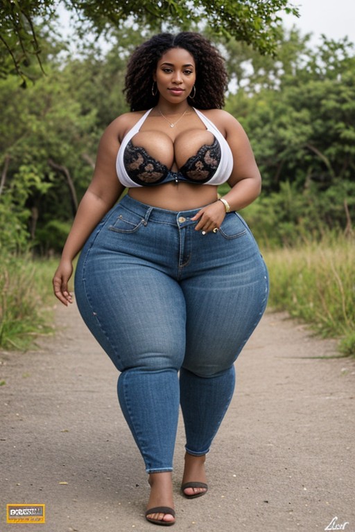 Fat, Massive Breast, African AI Porn
