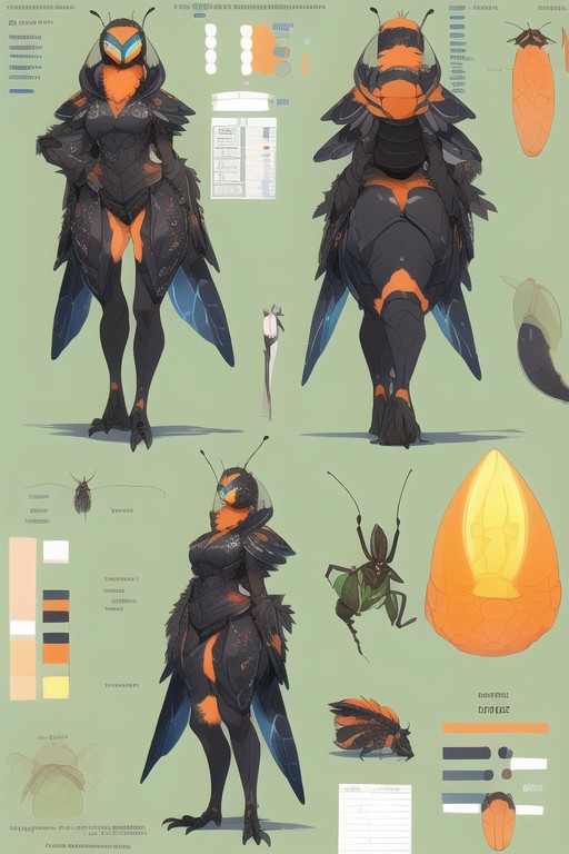 Military Helmet, Large Insectoid Abdomen, Insectoid Body&insects Abdomen Furry AI Porn