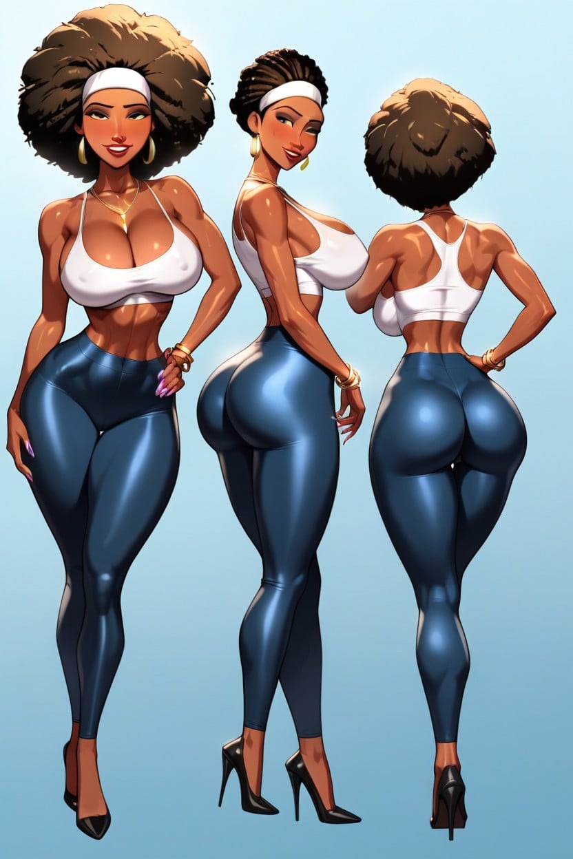 No Bra, Breast Implants, Lesbians Hentai AI Porn
