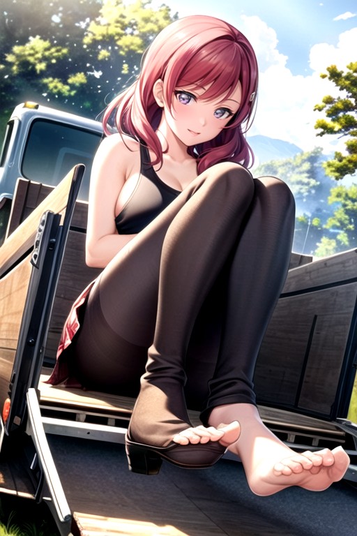 Warm Rays Of Light, Flirting, Red Hair AI Porn