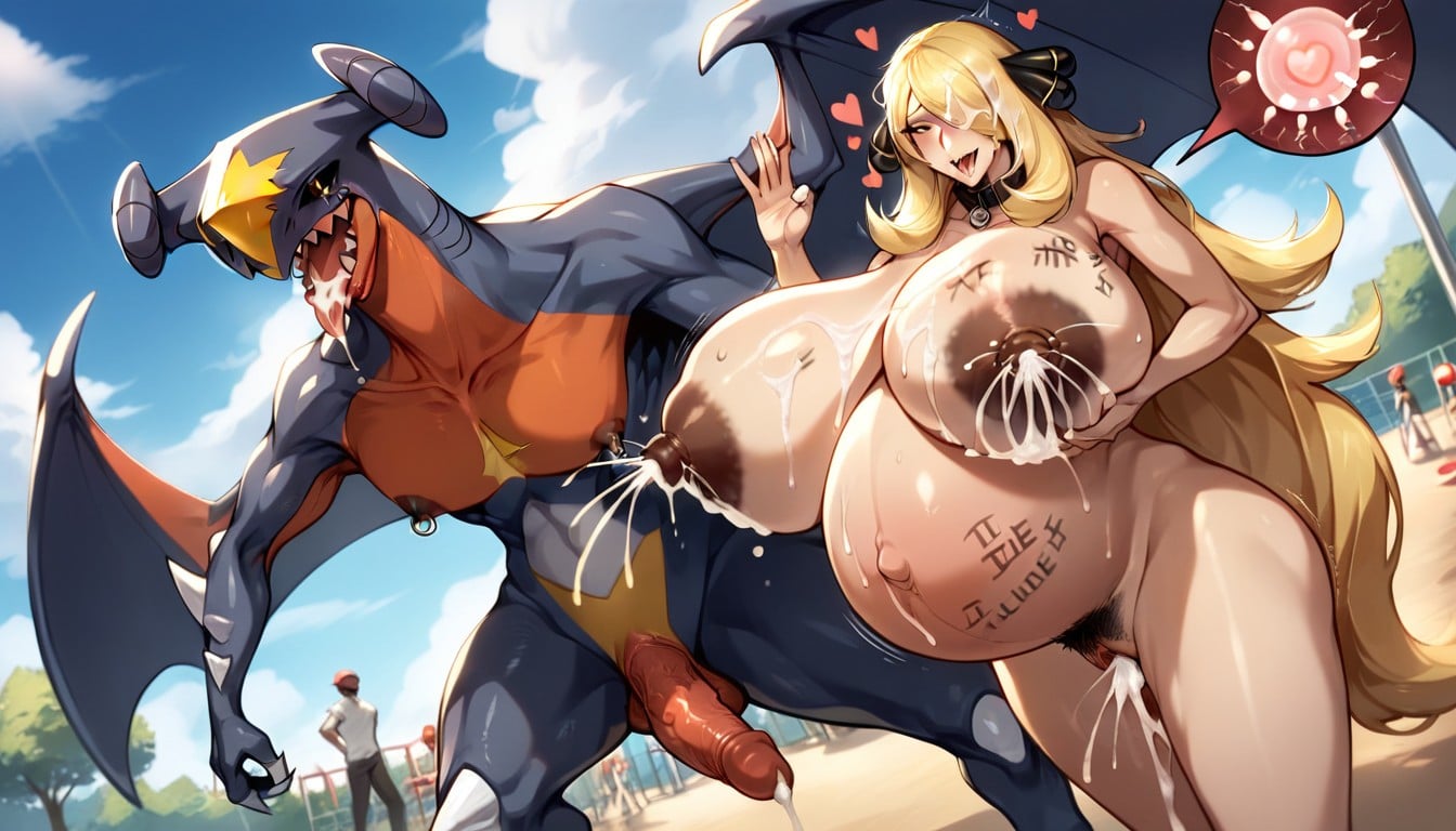 Cynthia From Pokemon, Large Areola, Crying Orgasm Expression AI Porn