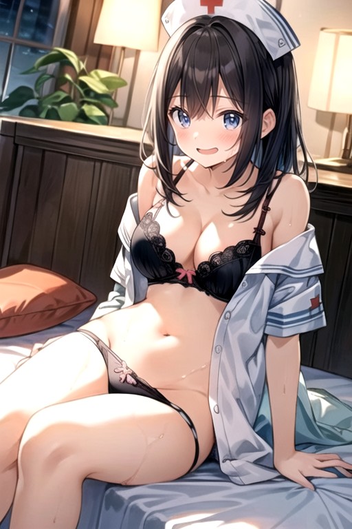 Lifting Skirt, Laying, Warm Anime Hentai AI Porn