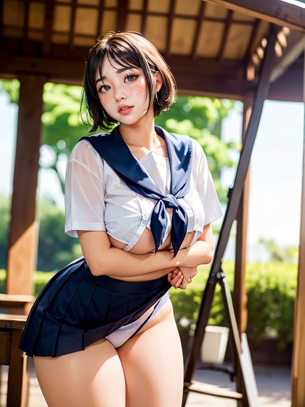 Thin Eyebrows, Thick Thighs, Emphasize Uniform Asian AI Porn