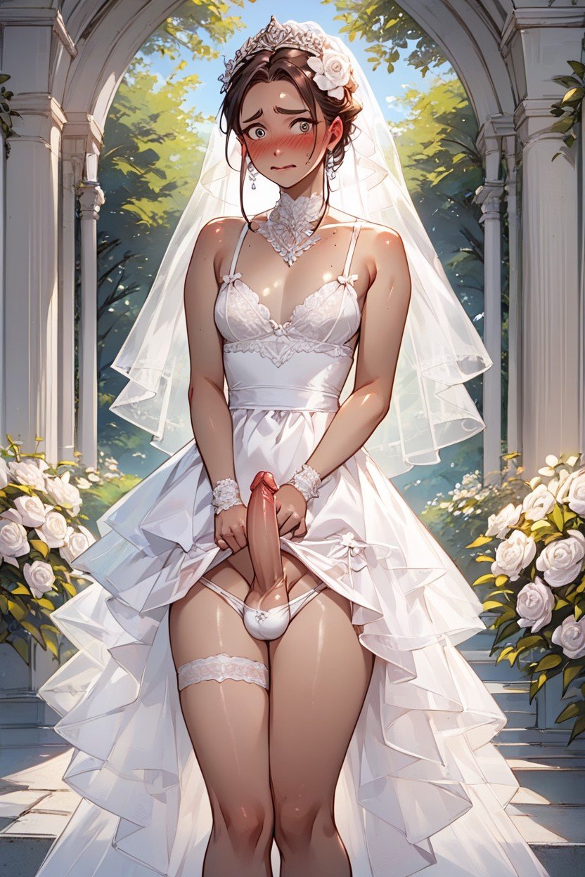 Embarrassed , Skinny, Wedding Shemale AI Porn