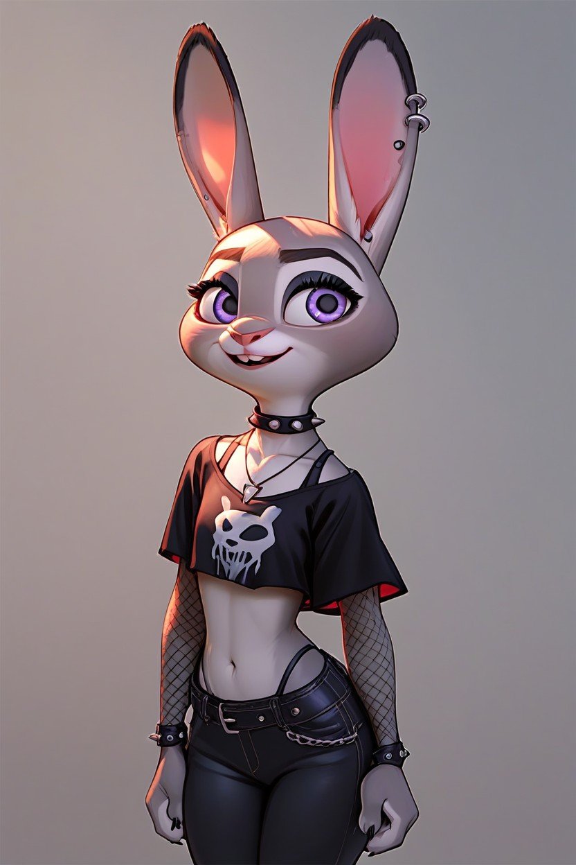 Judy Hopps From Zootopia, Satanic Girl, Goth Asian AI Porn